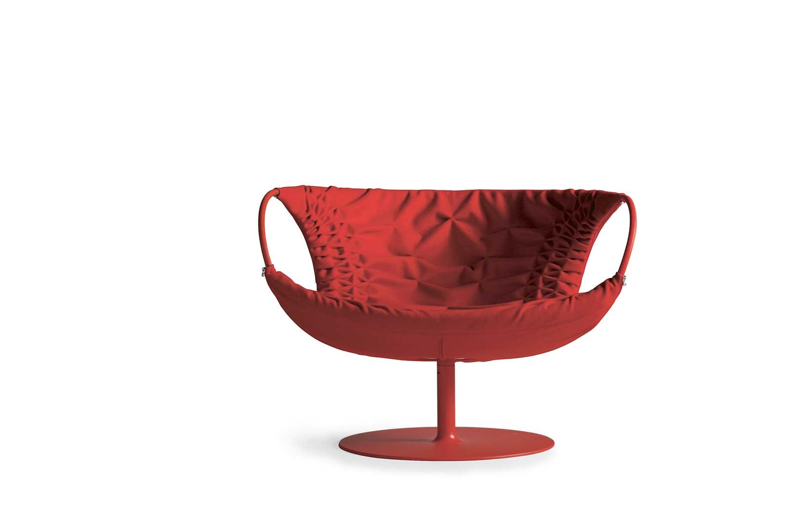 Smock Swivel armchair arms in leather